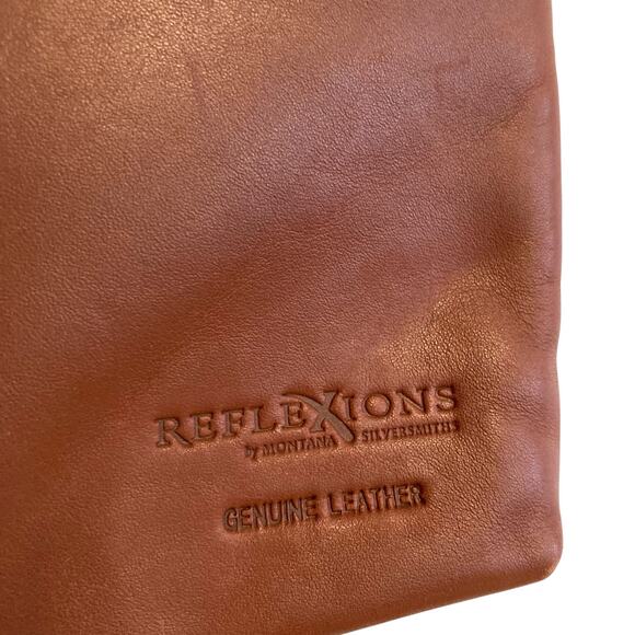 Y2K Reflexions by Montana Silversmiths Brown Leather Flap Shoulder Handbag Purse - Picture 5 of 13